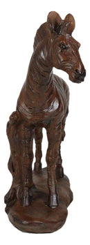 Safari Savanna Grasslands Animal Wildlife Zebra Horse Figurine Faux Wood Finish