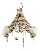 Ossuary Skulls Bones and Spines Pentagonal Ceiling Chandelier Light Lamp 20"H