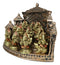 Set Of 12 Hindu God Ganesha Mini Figurines With Temple Shrine LED Display Stand