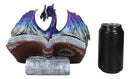 Guardian Of Bibliography Purple Blue Dragon Emerging Out Of Spell Book Figurine