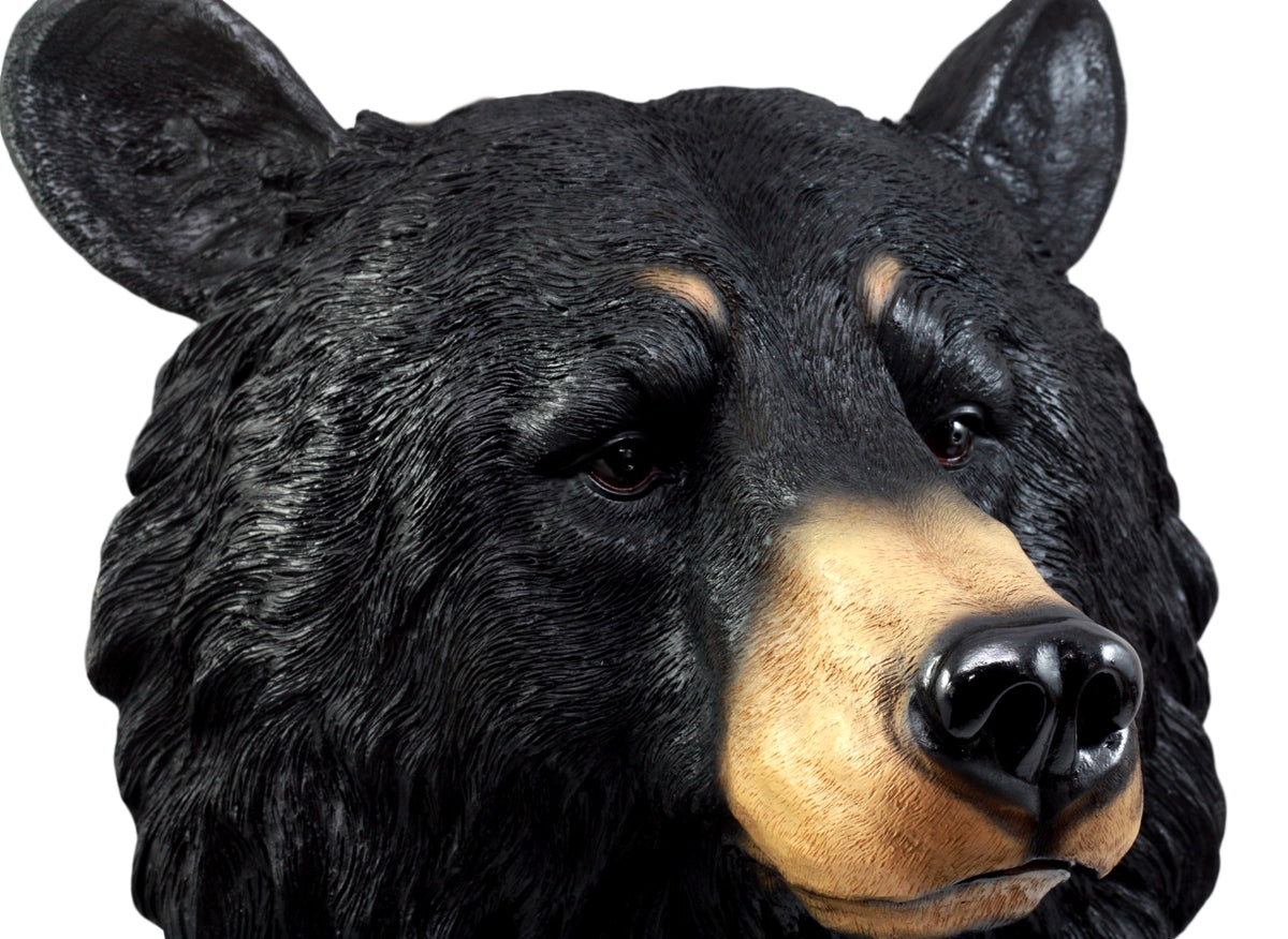 Ebros Large Olympic Black Bear Head Wall Decor Plaque 16"Tall Taxidermy Bust