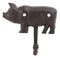 Pack of 4 Cast Iron Western Vintage Rustic Bacon Pig Wall Coat Hooks Hangers