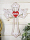 Western Physician Healer Red Heart With Angel Wings Nurse Wall Cross Decor Plaque