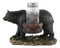 Rustic Black Bear Carrying Saddlebags Holder With Glass Salt And Pepper Shakers