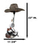 Western Six Shooter Gun Horseshoes Heel Spur Side Table Lamp With Cowboy Hat