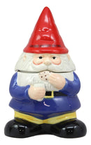 Ebros Whimsical Sweet Tooth Gnome Ceramic Cookie Jar With Air Tight Lid 9.75"Tall Decorative Kitchen As Decor Storage For Dry Baking Ingredients Goods Knick Knacks - Ebros Gift