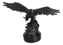 Wings Of Glory Bald Eagle Swooping Over Water Bronzed Resin Figurine With Base