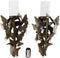 Set of 2 Flocking Butterfly Kisses Decorative Candle Holder Wall Sconce Plaques