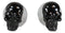 Ghastly Gothic Evil Grinning Skulls Gunmetal Stud Earrings Metal Pewter Alloy