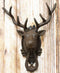 Ebros Gift Rustic Western Forest Horned Elk Deer Head Cast Iron Door Knocker 10.5" Tall Figurine Decorative Knockers Buck for Hunter Cabin Lodge Home Accent Decor Hardware