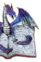 Guardian Of Bibliography Purple Blue Dragon Emerging Out Of Spell Book Figurine