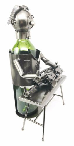 Ebros Chiropracter Treating Child Patient Steel Metal Wine Bottle Holder Storage