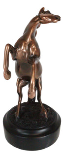 Western Black Beauty Prancing Horse Bronzed Resin Figurine With Museum Base