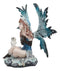 Large 11.5"Tall Blizzard Winter Fairy With White Snow Owl Statue Faerie Garden