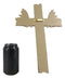 Inspirational Grand Elk Moose Bone Antlers with Spike Nails Faux Wood Wall Cross