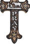 Western Kneeling Cowboy With Horse In Prayer At Calvary Fleur De Lis Wall Cross