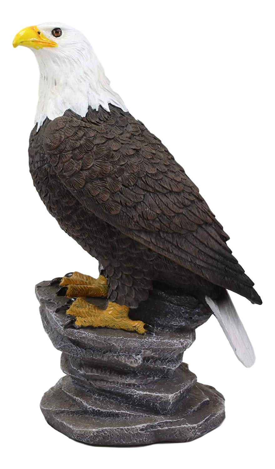 9"H Realistic American Pride Majestic Bald Eagle Perching On Cliff Rock Statue - Ebros Gift