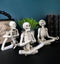 Ebros Set of 3 Whimsical Namaste Meditating Yoga Skeletons Trio Figurines 5.5" Tall