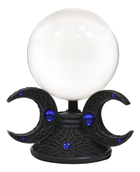 Ebros Neopagan Sacred Moon Triple Goddess Glass Gazing Ball Figurine 6.5" H - Ebros Gift