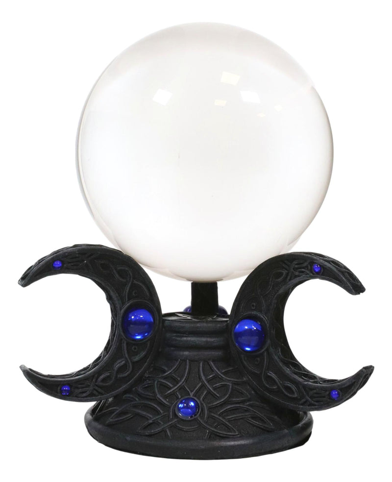 Ebros Neopagan Sacred Moon Triple Goddess Glass Gazing Ball Figurine 6.5" H