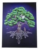 Tree Of Life Celtic Knotwork In Starry Night Wood Framed Canvas Wall Decor