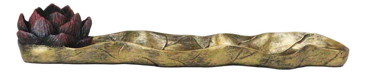 Lotus Flower Stick Incense Holder Burner Buddha Meditation Fengshui 10" Long