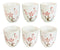 Pack Of 6 Textured Pink Japanese Sakura Cherry Blossoms Ceramic Tea Cups Teacups