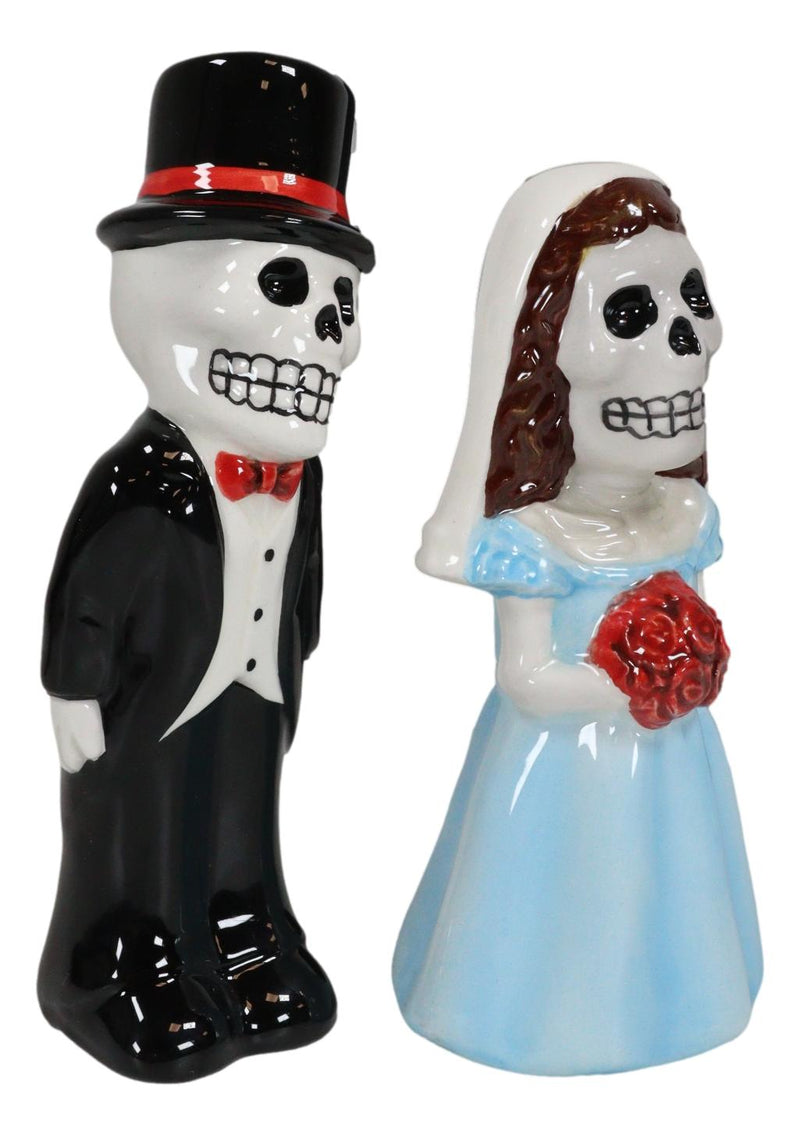 Dias De Los Muertos Wedding Sermon Sugar Skulls Ceramic Salt Pepper Shakers