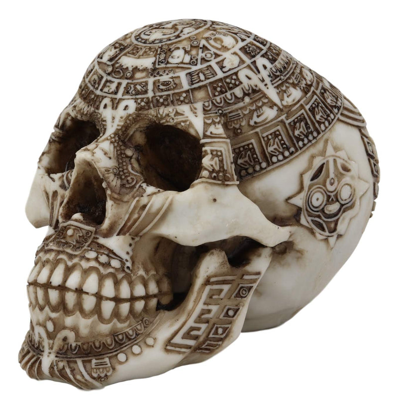 Ebros Aztec Nahuatl Codices Mexica Mesoamerican Calendar Tattoo Skull Decor Statue