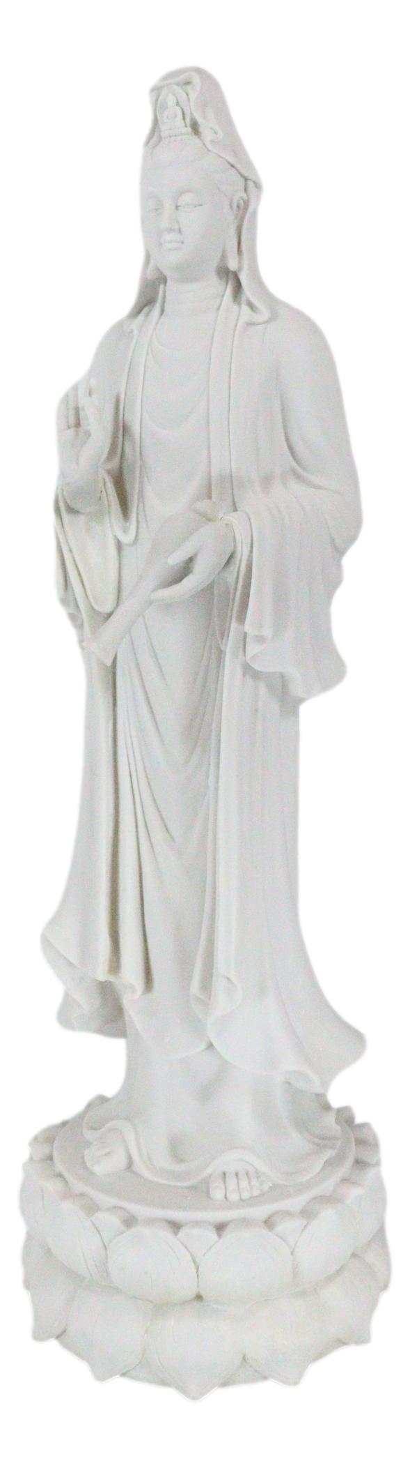 Large 29"H Feng Shui Goddess Guanyin Kuan Yin With Jar Standing on Lotus Statue