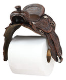 Ebros Western Tooled Pattern Horse Saddle Decorative Toilet Paper Holder 7.5"H