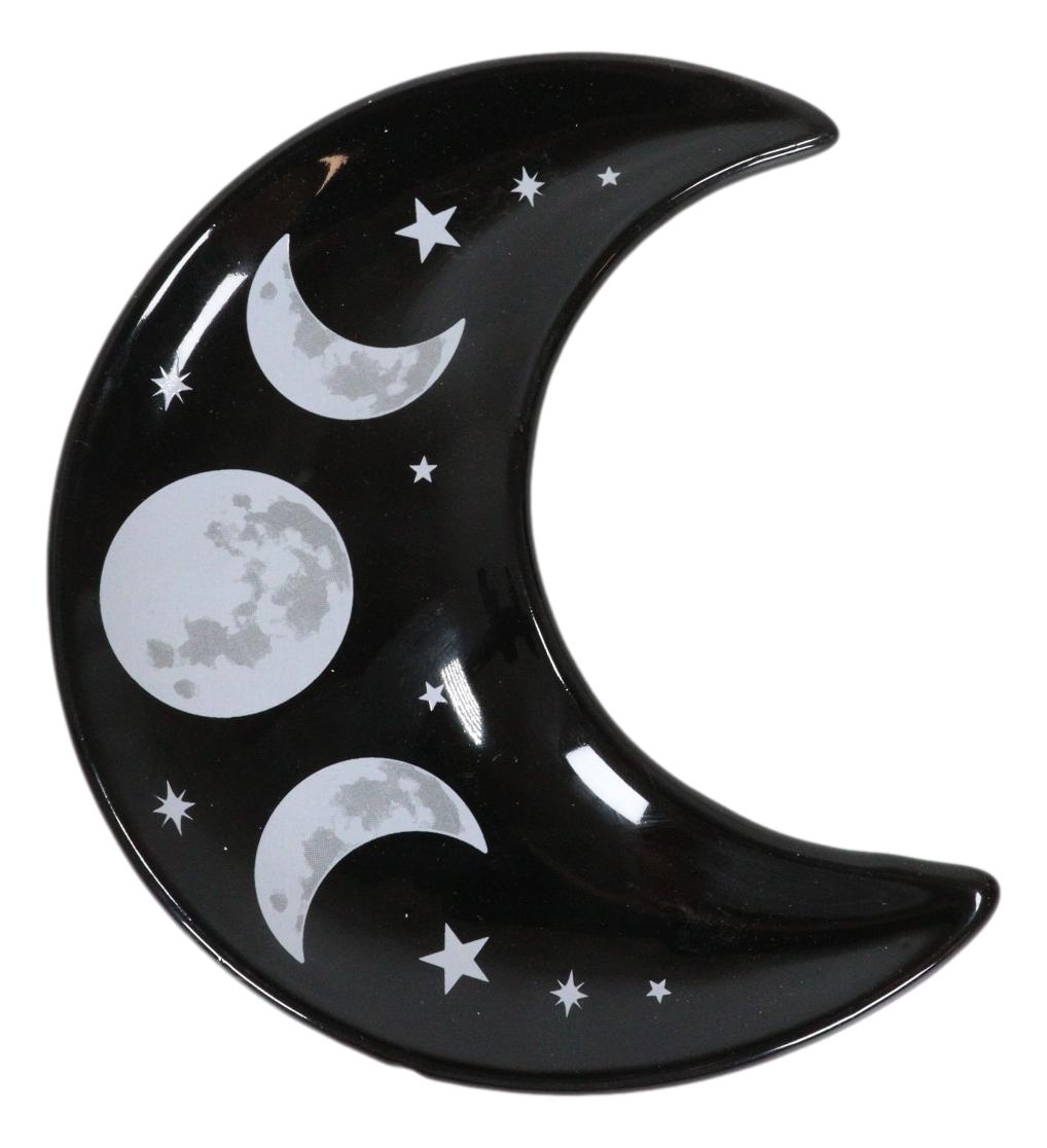 Wicca Occult Triple Moon Goddess Ceramic Trinket Jewelry Dish Or Appetizer Plate
