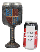 Large Medieval Heraldry Coat Of Arms Fleur De Lis Three Lions Wine Goblet Cup