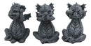 Whimsical Dragon Hatchlings See Hear Speak No Evil Baby Dragons Statue Set Of 3
