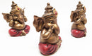 See Hear Speak No Evil Ganesha Figurines Painted Bronze Sculptures Hindu God