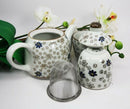 Japanese Cherry Blossom Rain 14oz Ceramic Tea Pot and Cups Set Serves 2 People
