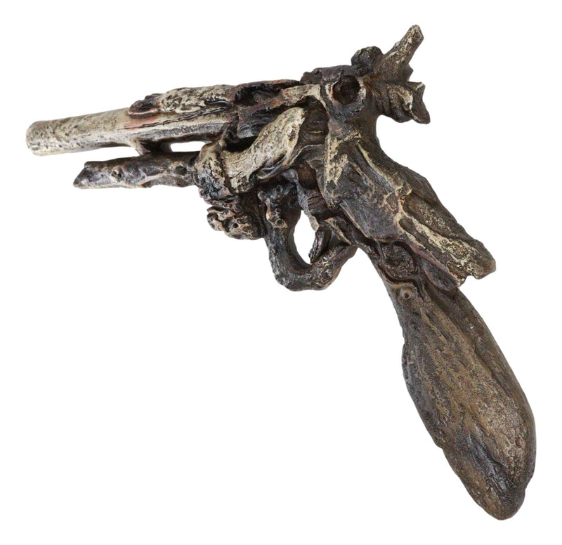Rustic Western Faux Distressed Wood Six Shooter Revolver Gun Pistol Wall Decor