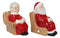 North Pole Winter Christmas Mr Mrs Santa On Sofa Ceramic Salt Pepper Shaker Set