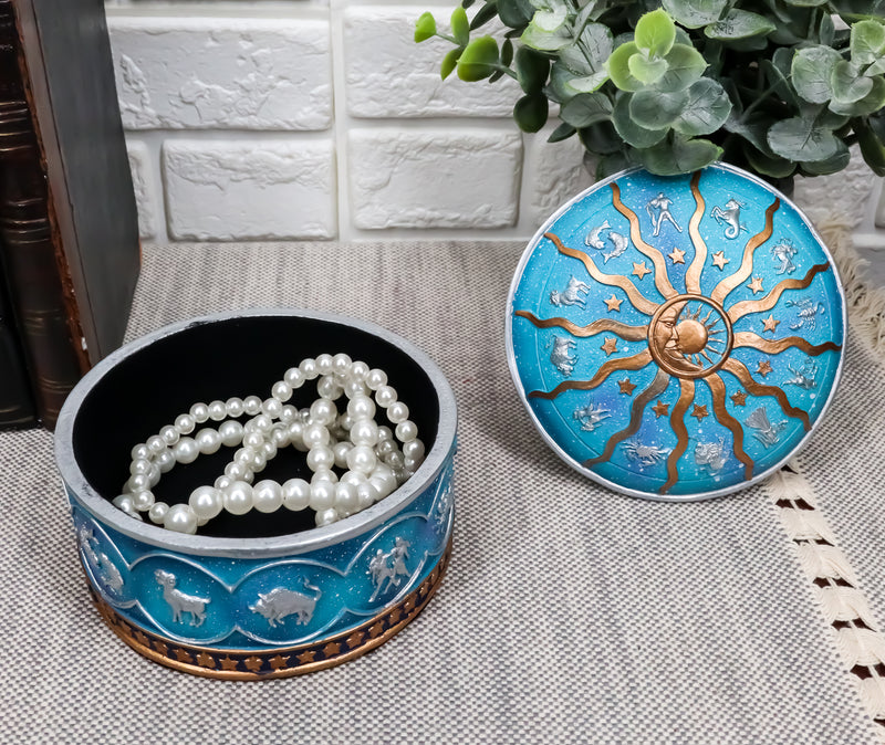Ebros Greek Zodiac Constellations with Sun and Moon Lid Decorative Trinket Box