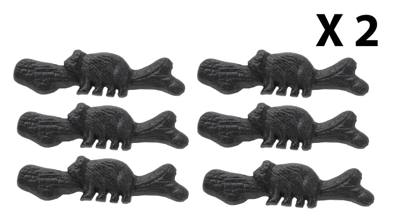Cast Iron Rustic Western Black Bear Drawer Cabinet Door Pulls Hardware 12 Pack