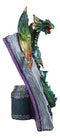Guardian Of Bibliography Gold Green Dragon Emerging Out Of Spell Book Figurine