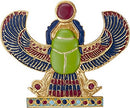 Ebros 2.5 Inch Egyptian Winged Scarab Magnet Set Of 3 Pieces Refrigerator Magnet