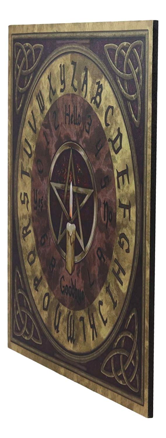 Ebros Celtic Pentagram Illustrated Ouija Talking Spirit Board Game with Planchette 15" by 15" Witchcraft Dark Arts by Lisa Parker Gaming Fun Novelty Gift 6th Sense Supernatural Arts - Ebros Gift