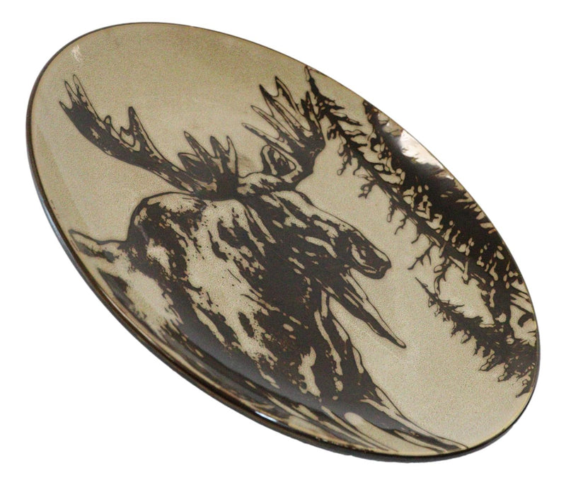 Pack Of 2 Rustic Western Emperor Elk Stag Moose Deer Salad Appetizer Plates