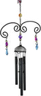 Ebros Stained Glass Purple Butterfly with Gems and Copper Wind Chime 34" Long