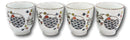 Pack Of 4 Japanese Sakura Cherry Blossom White Crane Ceramic Tea Cups Teacups