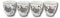 Pack Of 4 Japanese Sakura Cherry Blossom White Crane Ceramic Tea Cups Teacups