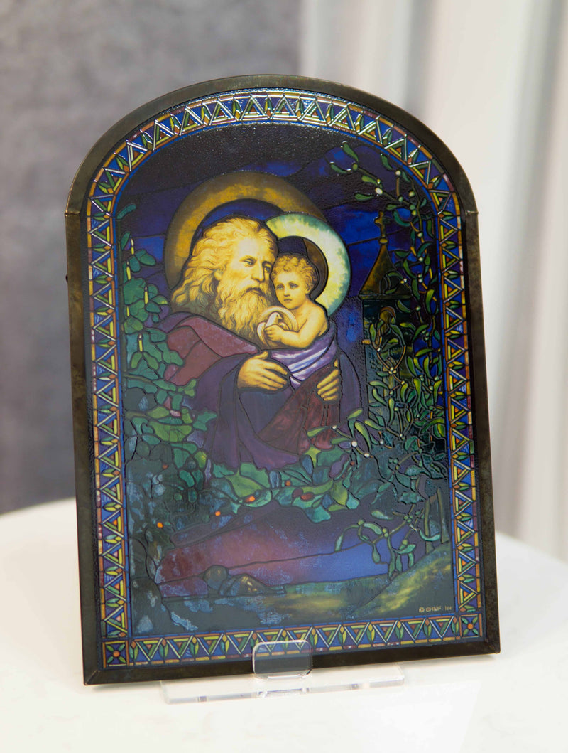 Louis Comfort Tiffany Christmas Eve Trinity Stained Glass Wall Or Desktop Plaque