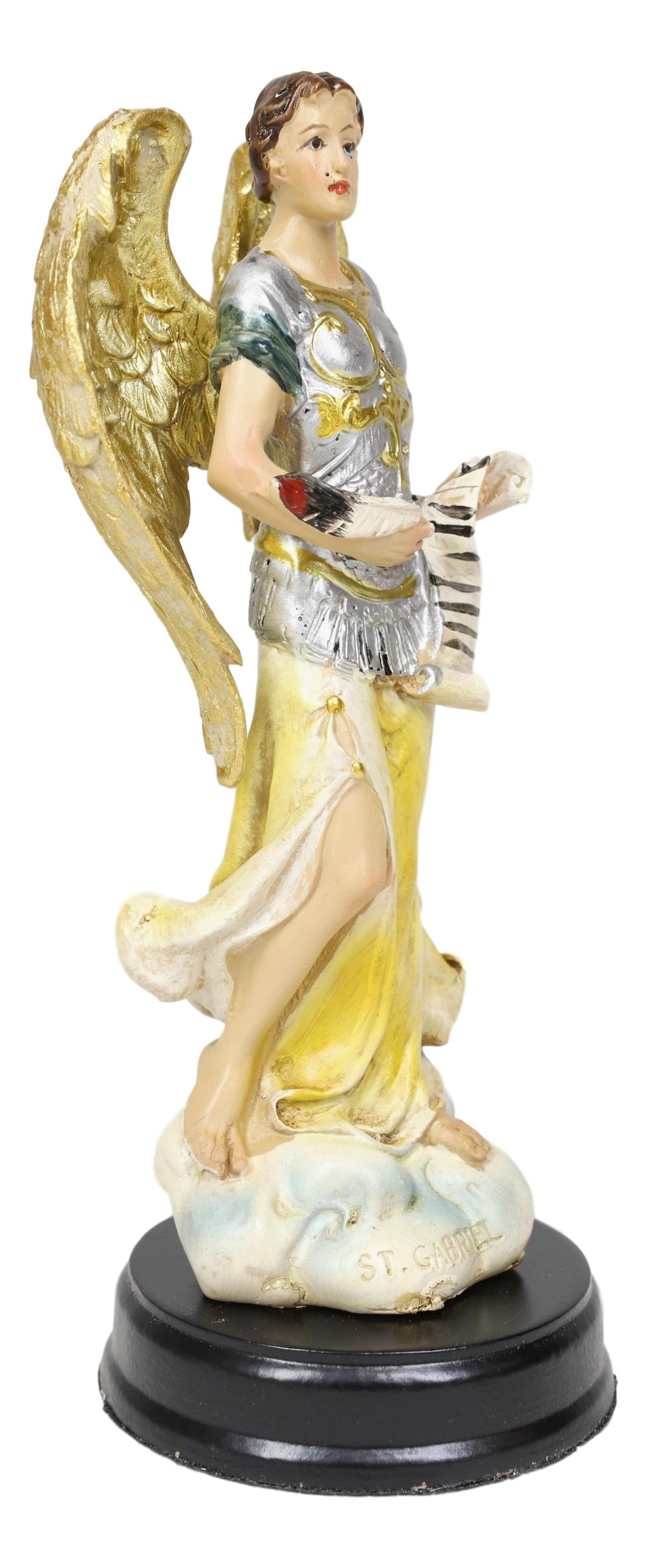 Archangel Gabriel Messenger Of God Holding Scroll Figurine Catholic Church Saint - Ebros Gift