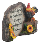 Chicken Rooster On Fence With Psalms Bible Verse Desktop Plaque Home Decor